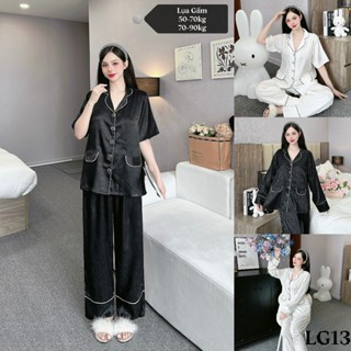 Đồ bộ pijama tay ngắn tay dài, quần dài bigsize lụa Gấm size 1(50-70kg) 2(70-90kg) LG13