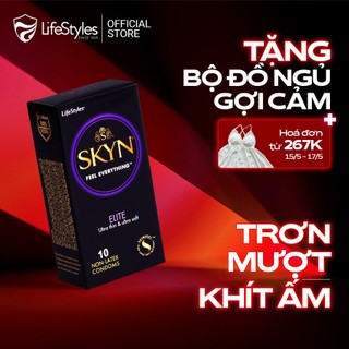 Bao cao su LifeStyles Skyn Elite Non-latex siêu mỏng siêu mềm không mùi cao su - Hộp 10 bao