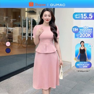 Đầm peplum phối nút thời trang GUMAC LDE0404 - DE04025