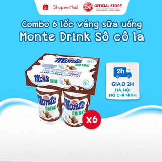  COMBO 6 lốc Váng sữa uống Zott Monte Drink Socola nhập Đức (vỉ - 95ml x 4 chai)
