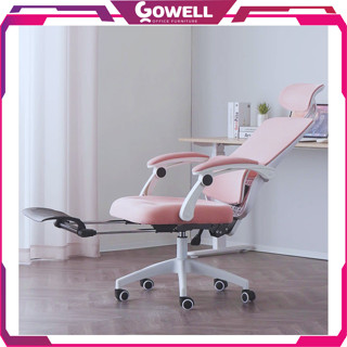 [ Hoả tốc ] Ghế Công Thái Học Cao Cấp Lưới Xoay Văn Phòng Grace PINK – Khung Trắng, Lưới Hồng, Đệm Hồng, Gác Chân