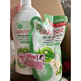 Sữa tắm trắng da Gervenne Green Lily đổi mẫu thành Kiwi & Bạch Trà 900gr