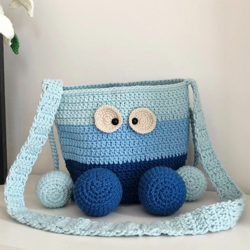 Set Móc Túi Bồ Hóng Len Len Yaoh Wool LADYCO Gồm Nguyên Vật Liệu, Túi Len Handmade Tự Làm