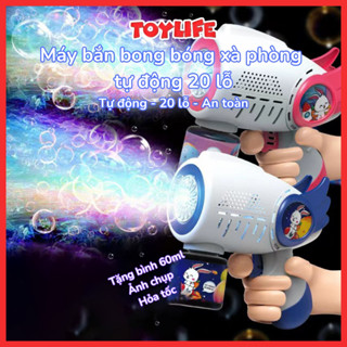 Máy bắn bong bóng xà phòng tự động cầm tay cho bé đồ chơi phun bong bóng kèm đèn nhạc trẻ em TOYLIFE