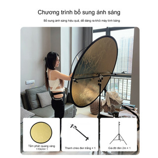 Tấm hắt sáng, phản quang 2 trong 1 (vàng – bạc)，Tròn Kích Thước 60/80/110cm，Hỗ trợ tấm phản quang