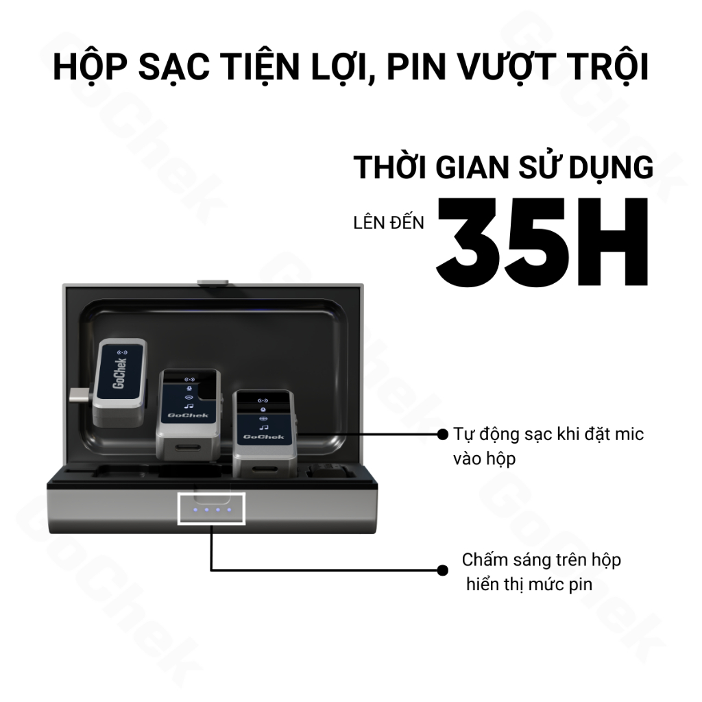 Micro Thu Âm Không Dây GoChek ULTRA S24 – 2 Chân Cắm, Hỗ Trợ Live/Quay Video/Ghi Âm | BigBuy360 - bigbuy360.vn