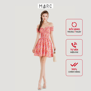 Đầm Kiểu Nữ MARC FASHION Hoạ Tiết Hoa Bẹt Vai - CBVH044024