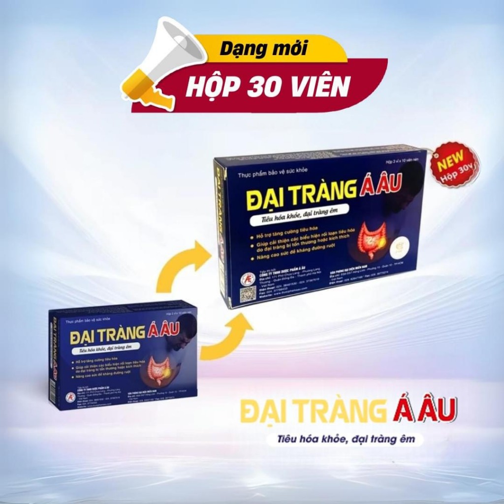 Mẫu mới Hộp 30 viên Đại Tràng  Á ÂU – Giải Pháp Giúp Tăng Cường Tiêu Hóa dai trang a au