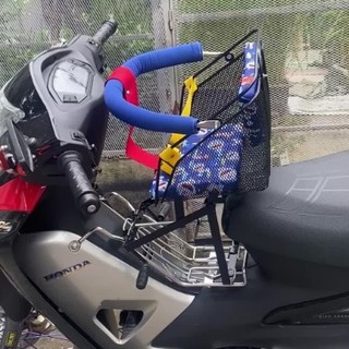 Ghế sắt lưới dày ghế đi xe máy cho bé có vòng dùng cho xe số