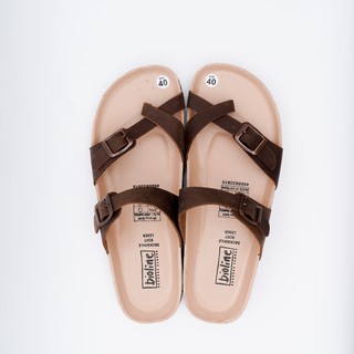 DK06 - Dép Birken Đế Trấu BIOLINE Official Thiết Kế Unisex Quai Chéo Xỏ Ngón Da Bò Lót Chống Nước