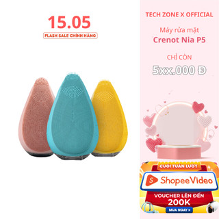 Máy rửa mặt Crenot Nia P5 mini cầm tay silicone siêu mềm sóng âm sạch sâu lỗ chân lông chăm sóc da dầu