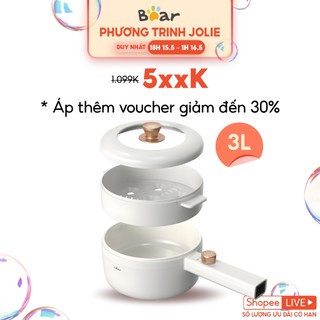  Nồi nấu điện đa năng 3L Bear DRG-F30H1 (kèm xửng hấp) - Hàng Chính Hãng