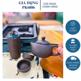 BỘ ẤM TRÀ ĐẤT NUNG KÈM KHAY FULL PHỤ KIỆN 