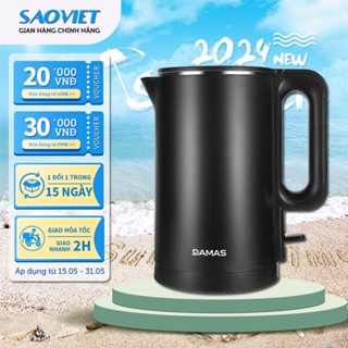 Ấm Đun Nước Siêu Tốc Damas DK-6018B Thép Không Gỉ Dung Tích 1800ml - Công Suất 1500W - Sao Việt