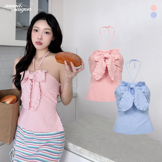 Áo yếm caro phối nơ moná - rola