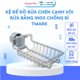 Kệ Đựng Đồ Rửa Chén Inox Gắn Vòi Tiện Lợi Khay Inox Gắn Vòi Rửa Đựng Giá Rửa Chén Gắn Vòi Rửa Bát TM