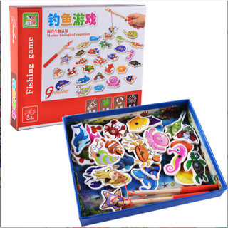 Đồ chơi câu cá nam châm gỗ 32 con chi tiết cho bé