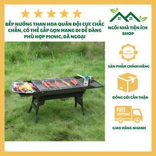 Bếp Nướng Than Hoa Quân Đội Cực Chắc Chắn, Có Thể Gấp Gọn Mang Đi Dễ Dàng Phù Hợp Picnic, Dã Ngoại