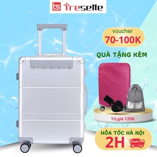 Vali du lịch cao cấp Tresette 2628 size 20 chất liệu hợp kim nhôm nguyên khối bảo hành 3 năm