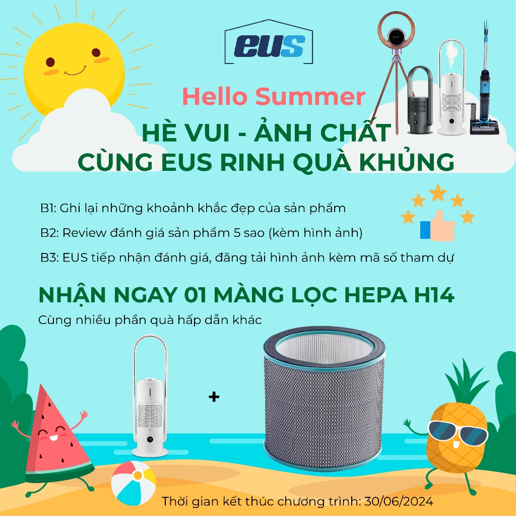 Máy Lọc Không Khí Bù Ẩm Khử Khuẩn U ULTTY CR022, Quạt Không Cánh, Khử Khuẩn Tia UV, Bảo Hành 2 Năm