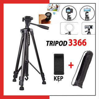 Giá đỡ gậy chụp hình 3 chân cho điện thoại máy ảnh hợp kim Tripod 3366 xoay 360 độ - HT