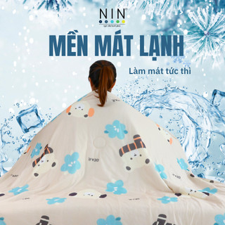  Mền lạnh I Cool Advance NIN House NM8014 1m6x2m1 hình gấu màu be dễ thương | Chăn chần Ice Silk
