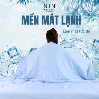  Mền lạnh I Cool Advance NIN House NM8015 1m6x2m1 xanh da trời trơn | Chăn chần Ice Silk