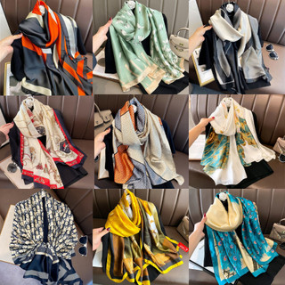 Khăn choàng cổ lụa 90x180cm unisex, khăn lụa cao cấp dáng dài đa dạng họa tiết thanh lịch nhẹ nhàng hottrend - hoti
