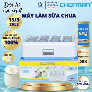 Máy Làm Sữa Chua Tự Động Chefman Chính Hãng, Tỷ Lệ Làm Thành Công Sữa Chua 99% , BH 12 tháng