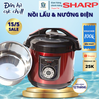 Nồi Áp Xuất Điện SHARP KS-132- Dung Tích 3.2L, Thiết kế nhỏ gọn, Đa Năng Siêu Tiết Kiệm Điện Hàng Chính Hãng BH 12T