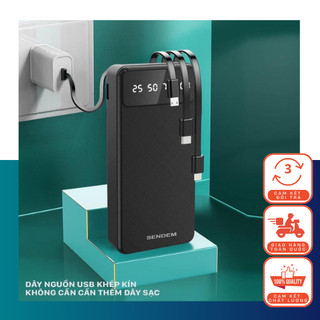 Sạc Dự Phòng 20000mAh Hỗ Trợ Sạc Nhanh - Tặng Dây Silicon