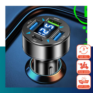 Tẩu Sạc Nhanh 4 Cổng (3 Cổng USB - 1 Cổng TypeC)