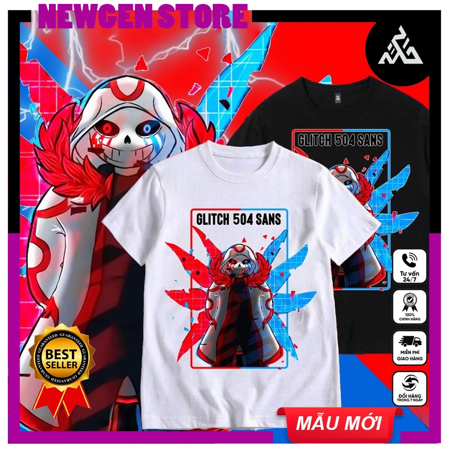 Áo Thun Glitch 504 Sans - Error Sans Ngầu Có đủ size Trẻ em | NEWGEN STORE