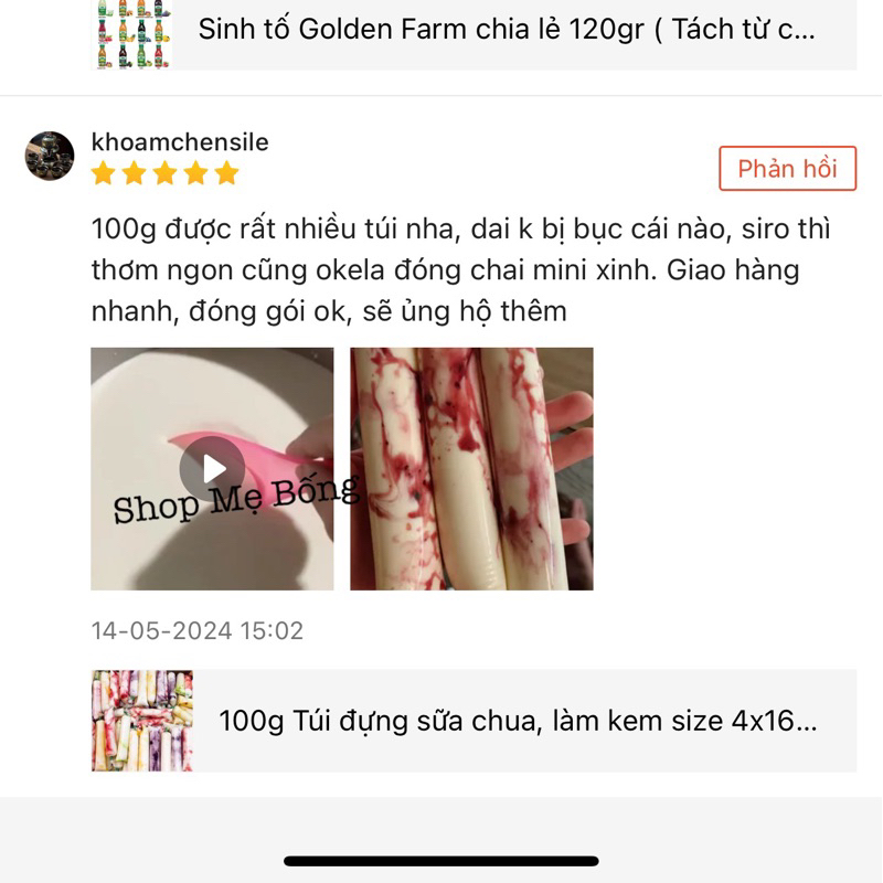 100g Túi đựng sữa chua, làm kem size 4x16cm/4x18cm/6x12cm