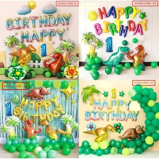 Set bong bóng sinh nhật Khủng Long cho bé, phụ kiện sinh nhật happy birthday, set bóng sinh nhật Khủng Long