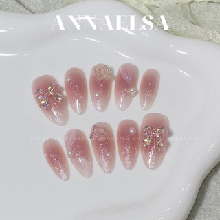 S001 - annaelsa nailbox các mẫu có sẵn các mẫu ombre hồng phối charm nơ