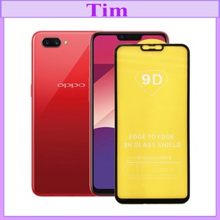 "Kính cường lực OPPO A3s " 9D  Full màn hình, Ảnh thực shop tự chụp, tặng kèm bộ giấy lau kính TimShop