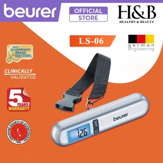 Cân hành lý, cân đi chợ điện tử cầm tay beurer ls06 | tải trọng 40kg – tích hợp thước đo băng rút tiện dụng