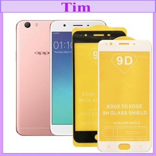 "Kính cường lực OPPO F1s " 9D Full màn hình, Ảnh thực shop tự chụp, tặng kèm bộ giấy lau kính TimShop