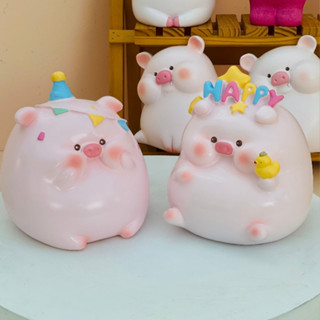 Ống heo tiết kiệm  Heo Chúc Mừng Sinh Nhật , chú heo đáng yêu (ảnh thật) chất liệu coposite (16x15x15cm)