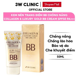 Kem Nền Trang Điểm BB Chống Nắng Collagen & Luxury Gold BB Cream SPF50 PA+++ 3W Clinic Hàn Quốc 50ml
