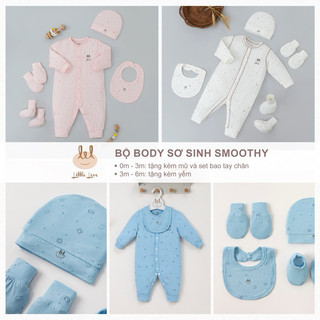 Body sơ sinh vải smoothy LIL Little love hè mỏng mát Bộ liền thân sơ sinh [ Chính hãng Lit Love Việt Nam ] LBD42