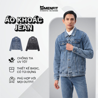 Áo Khoác Jean Nam Denim Trơn MENFIT Cao Cấp Form Regular, Áo jean nam dày dặn sang trọng 305C-NL DC301-NL