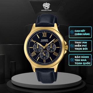 Đồng hồ nam casio mtp-v300gl-1a dây da thật, chống nước, hàng chính hãng