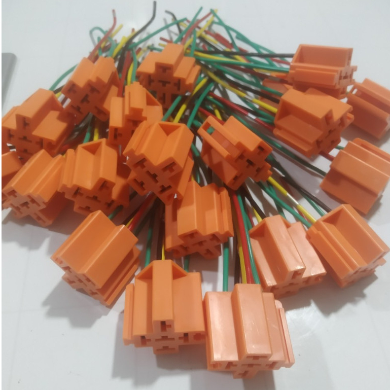 Combo 20 Chân cắm rơ le 4 chân 5 chân to, chân cắm rơ le cam.