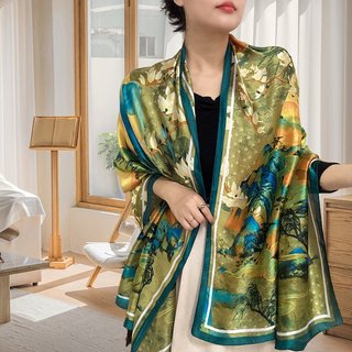 Khăn choàng cổ họa tiết xanh đỏ 90x180cm thy thy store