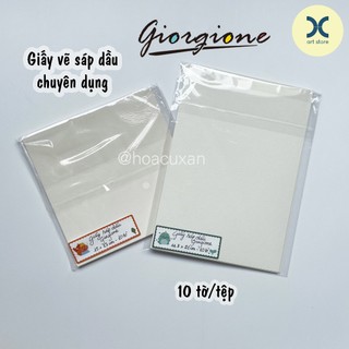 Giấy vẽ màu sáp dầu, phấn tiên chuyên dụng hãng Giorgione tệp 10 tờ, 200gsm