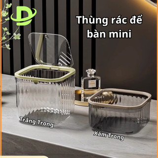 Thùng Rác Mini DAILY Để Bàn Văn Phòng, Thùng Đựng Rác Trong Suốt Kiểu Dáng Hiện Đại Sang Trọng