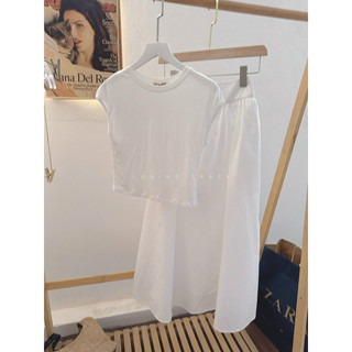 SET TRẮNG ÁO + CHÂN VÁY MIDI