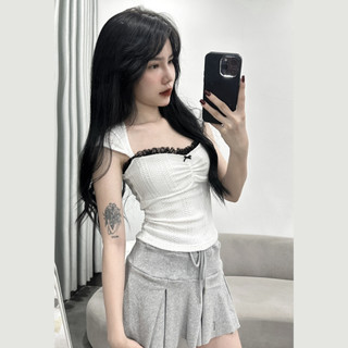 Áo Ống Viền Ren Đính Nơ PINKSTORE29 Kiểu Có Tay Khoét Lưng A51045